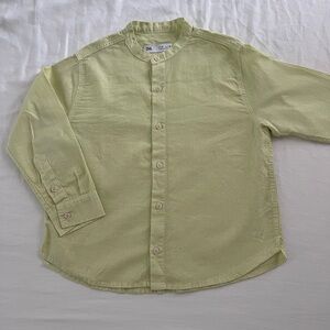 Zara Kids Light Lime Button-Down Shirt